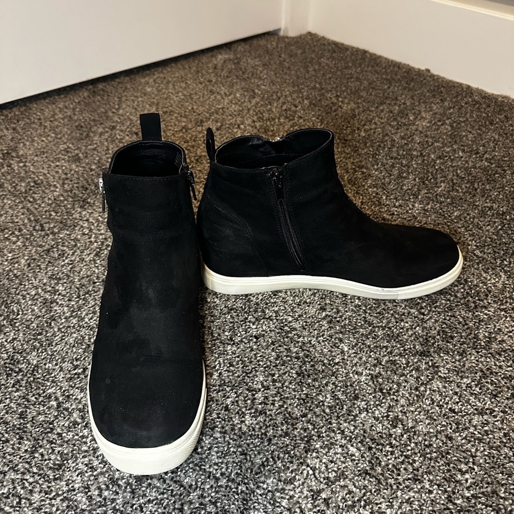 Madden Girl Black Wedge Booties